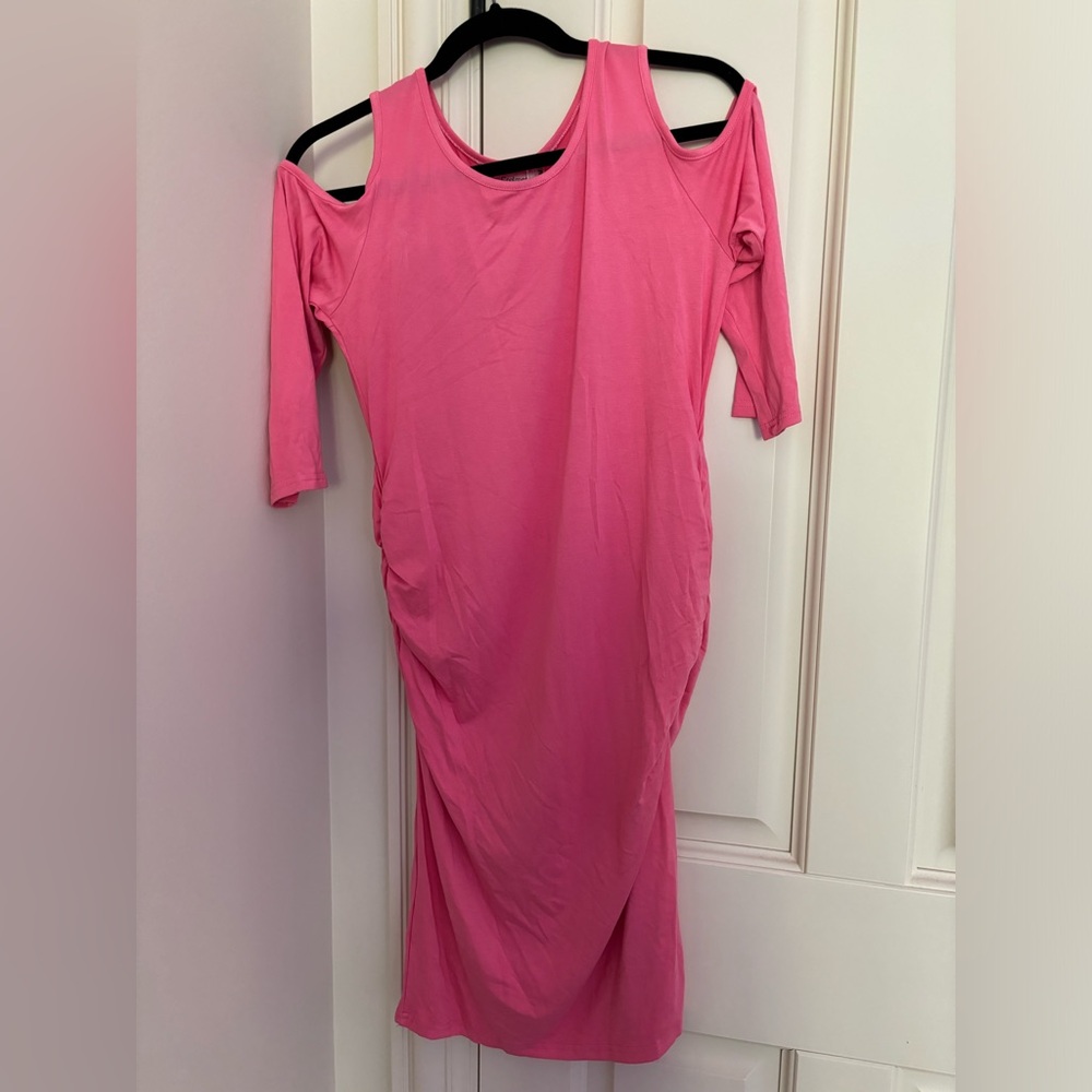 NEW with tags! Coolmee Maternity - Size Medium - Pink cold shoulder dress
